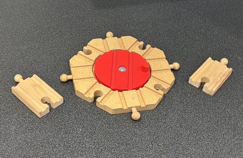 Wooden train set turntable - wooden,
