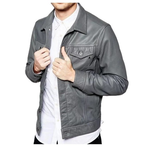 Gray men leather - gray,