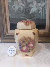 Aynsley Orchard Gold Lidded Ginger Jar - 8" - Signed D Jones