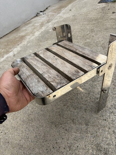 Stainless steel step with teak - step,