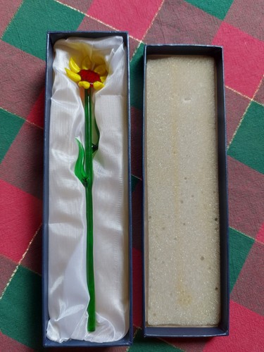 Art glass yellow long green - art,