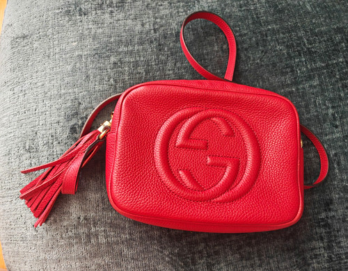 Gucci soho red pebbled leather - pebbled,