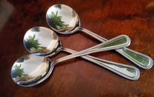 3 x VINERS Serving Spoons Bead Design VINTAGE silver plate Spare Replace, 22 cm