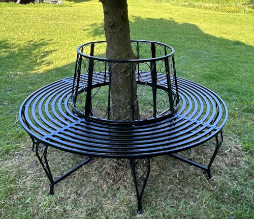 Round tree bench outdoor - round,