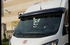 Cappafe Sun Visor Front Solid Black Tough Acrylic For Citroen Relay 2006-2022