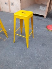 Yellow Metal Tolix Style Bar Stools