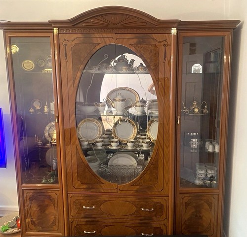 Brown wooden glass front - brown,