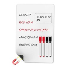 MOXYOY A3 Magnetic Whiteboard for Fridge,27x42cm Dry Erase Whiteboard Sheet with