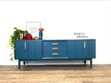 Blue Mid Century Modern G Plan SIDEBOARD / DRINKS COCKTAIL CABINET / TV UNIT