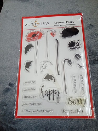 Altenew layered poppy stamp - poppy, &