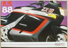 KAWASAKI Motorcycles 1988 Sales Brochure ZX-10 GPZ1000RX GT750 AR50 KLR650