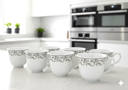 6pcs cute floral ceramic - cute,