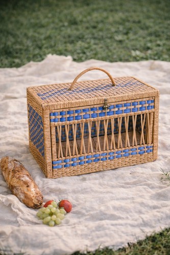 Vtg wicker picnic basket - vtg,