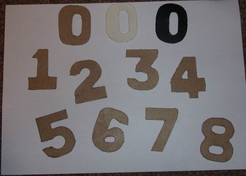 Single chipboard numbers - single,