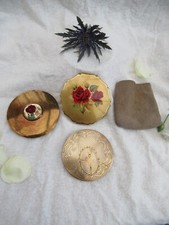 Bundle of 3 Vintage Powder Compacts Stratton, Melissa, Mascot? Ballerina Roses