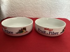2 X Kellogg’s Fruit ‘ N Fibre Ceramic Cereal Bowls. 1987.