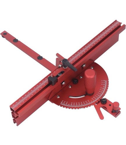 Red miter gauge - table, saw