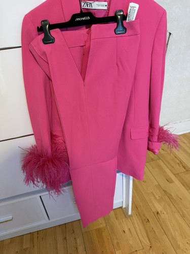 Zara pink feather cuff long - pink,