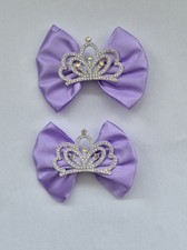 Romany Baby Hair Bows On Alligator Clips Bling Crown 