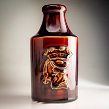Potter & Moore Stoneware Ink Bottle Brown Glaze Embossed Chemist c1880–1910