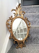 VINTAGE HEAVILY GILDED ORNATE GOLD ITALIAN GILTMETAL MIRROR REGENCY ROCOCO STYLE
