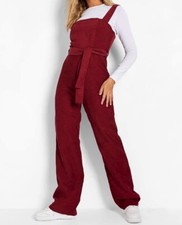 BERRY CORDUROY LADIES DUNGAREES BELTED JUMPSUIT PLAYSUIT OVERALLS L32"