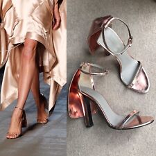 ICONIC Alexander Wang Runway Fabiana Rose Gold Strappy Sandal Heels 37.5 4.5