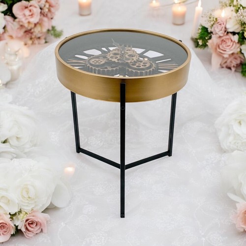 Gear clock coffee table - clock, black