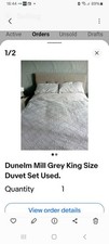 Dunelm Mill Super Kingsize Duvet Set 2 Pillowcases Grey