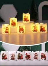 6PCS-CHRISTMAS Flameless Votive Candles Battery Operated and battery included