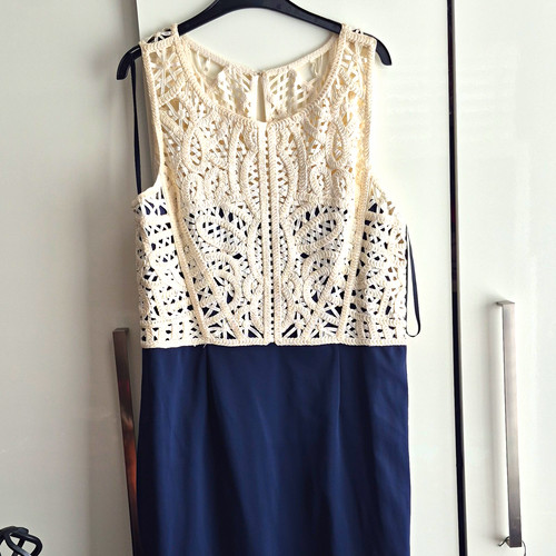 Navy cream floral - &,