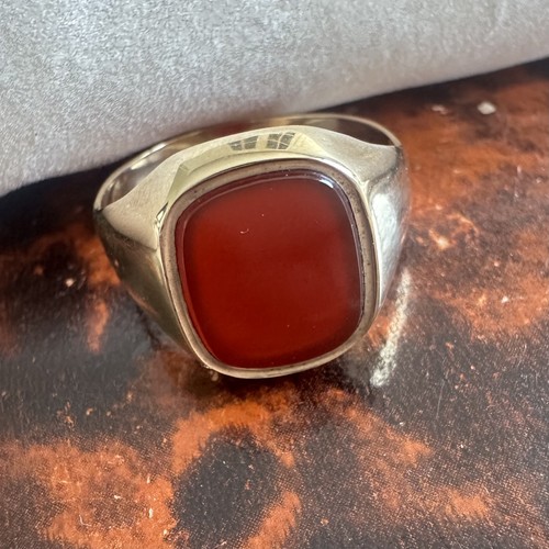 Vintage 9ct gold carnelian - gold,