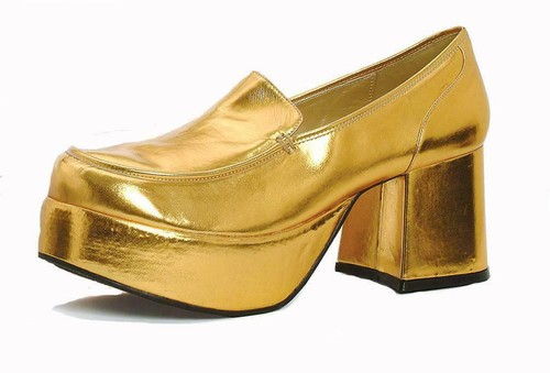 Gold platform loafers disco - gold,