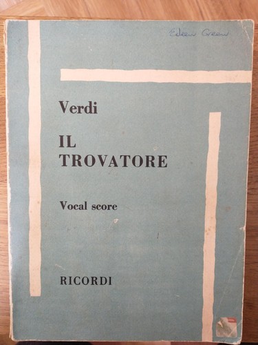 Verdi trovatore vocal score - trovatore,