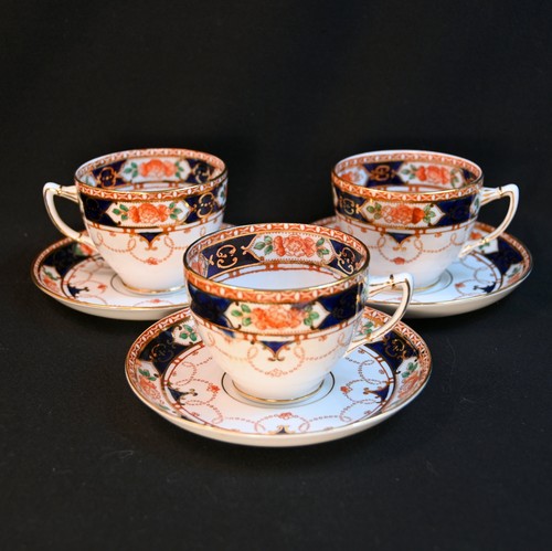 Wetley china cups saucers - 3, &