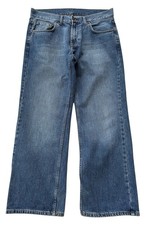Y2K Next Men’s Blue Wide-Leg Baggy Mid Rise Cotton Jeans W34 L29