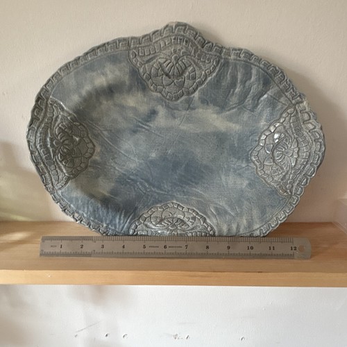 Denim blue serving - blue, lace