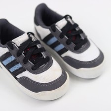 Kids Adidas Training PT Trainers Size UK 5K Grey White Black