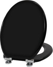 Angel Shield Wooden Soft Close Quick Release Toilet Seat - Black NN