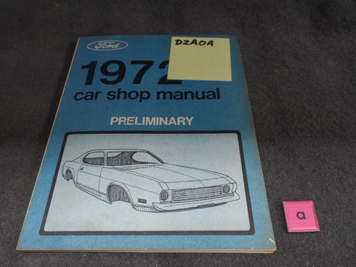 Shop manual preliminary 1972 - preliminary,