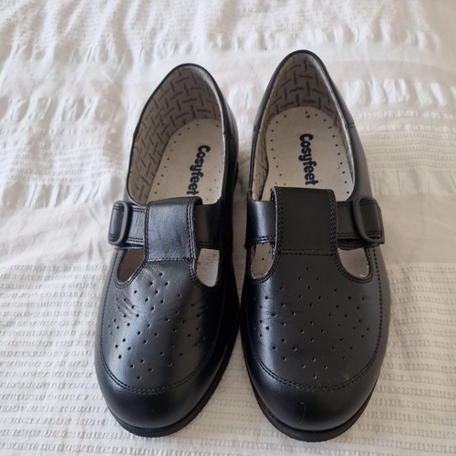Cosyfeet navy leather - navy, shoes