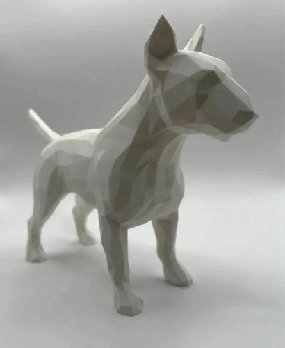 Modern geometric dogs statue - modern,