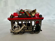 Powell & Hyde San Francisco Cable Car Christmas Hanging Ornament Decoration Wood