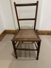Edwardian Small Wooden Chair With Cane Seat