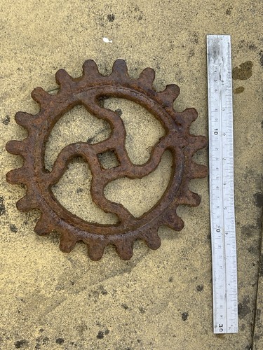 Antique cast iron gear - antique,