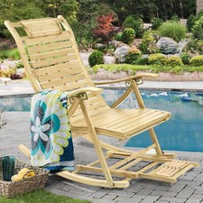 Smooth Bamboo Sun Lounge Patio