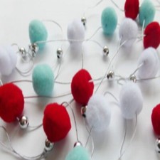 Xmas Bead Garland Pom Pom Bead