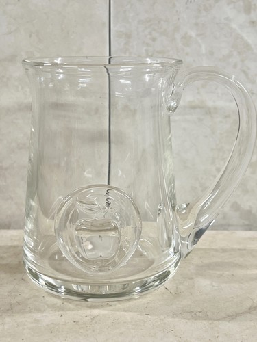 Vintage clear glass tankard - vintage,