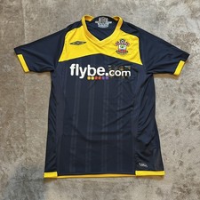 Original Southampton FC Football Shirt Mens Large Umbro 2009/10 Away Black Vtg