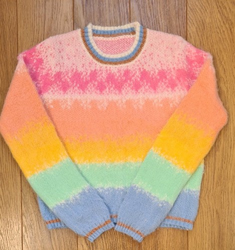Pastel rainbow fluffy jumper - pastel,
